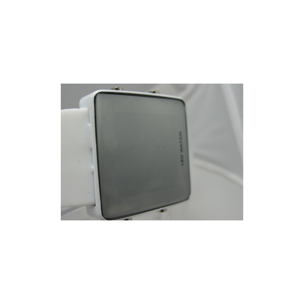 LED часовник адидас - бял огледален