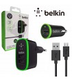 3 в 1 Belkin - USB към Micro кабел, адаптер за 220V и адаптер за кола