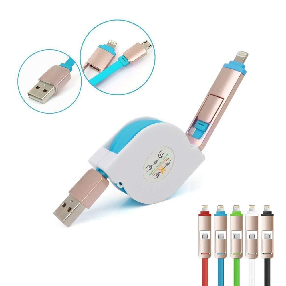 Телескопичен USB кабел 2в1 за адроид смартфони и Iphone 5