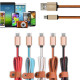 1 метър USB кабел за зареждане на телефон с кожено покритие - 2