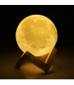 3D лампа със стойка Луна с активиране чрез почукване