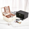 Луксозна кожена кутия за бижута и козметика с 2 нива - код 2755