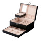 Луксозна кожена кутия за бижута и козметика с 2 нива - код 2755 - 6