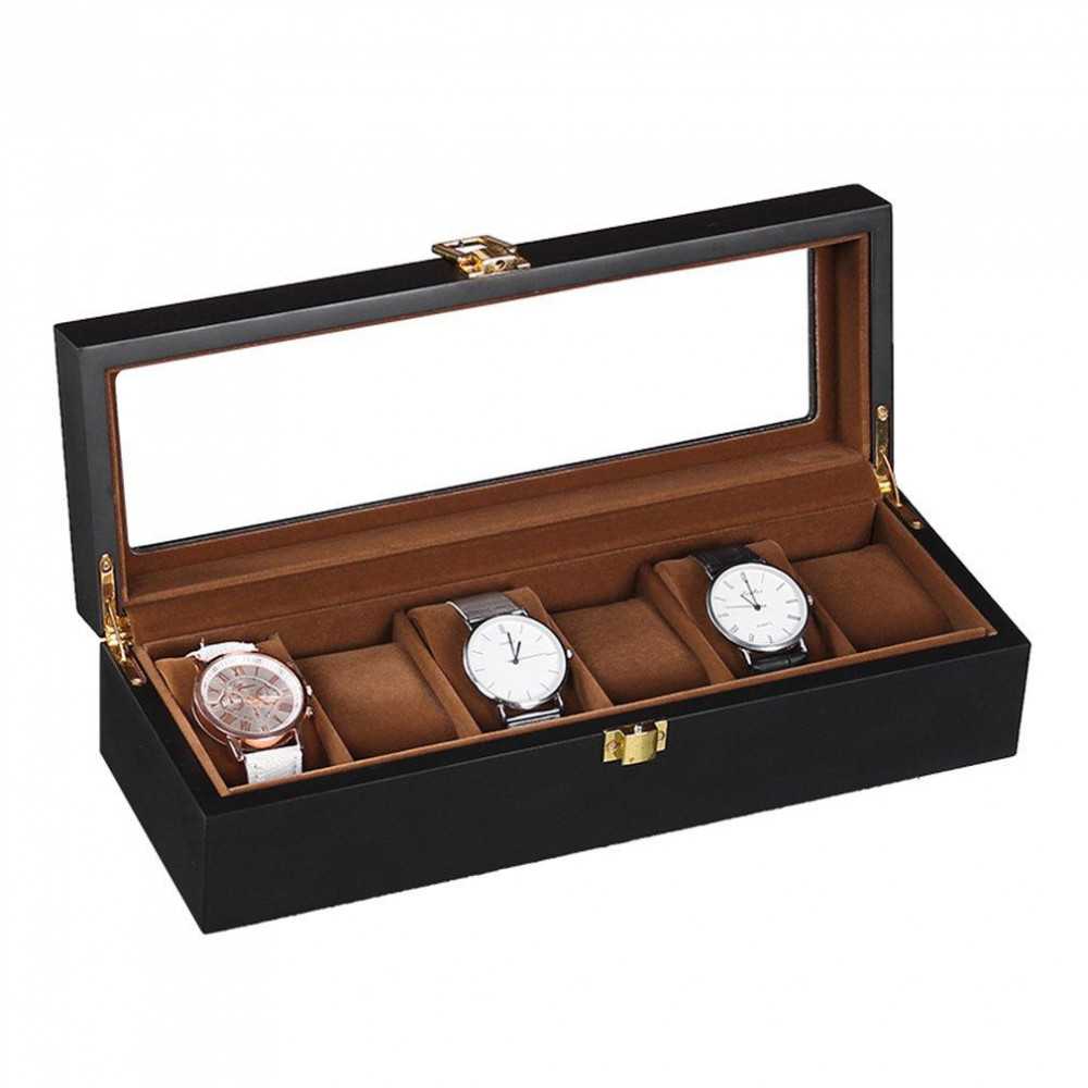 Черна дървена кутия за часовници - 3