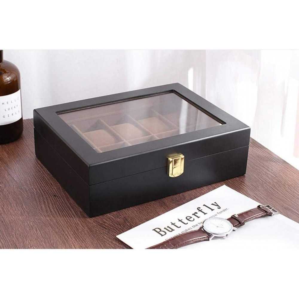 Черна дървена кутия за часовници - 11