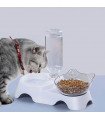 Диспенсър за вода за котки + купичка за храна