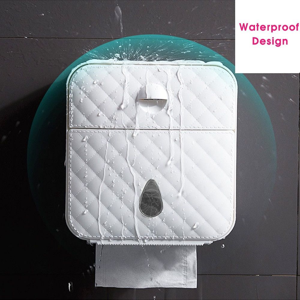 Водоустойчива поставка за тоалетна хартия с рафт и чекмедже - 7