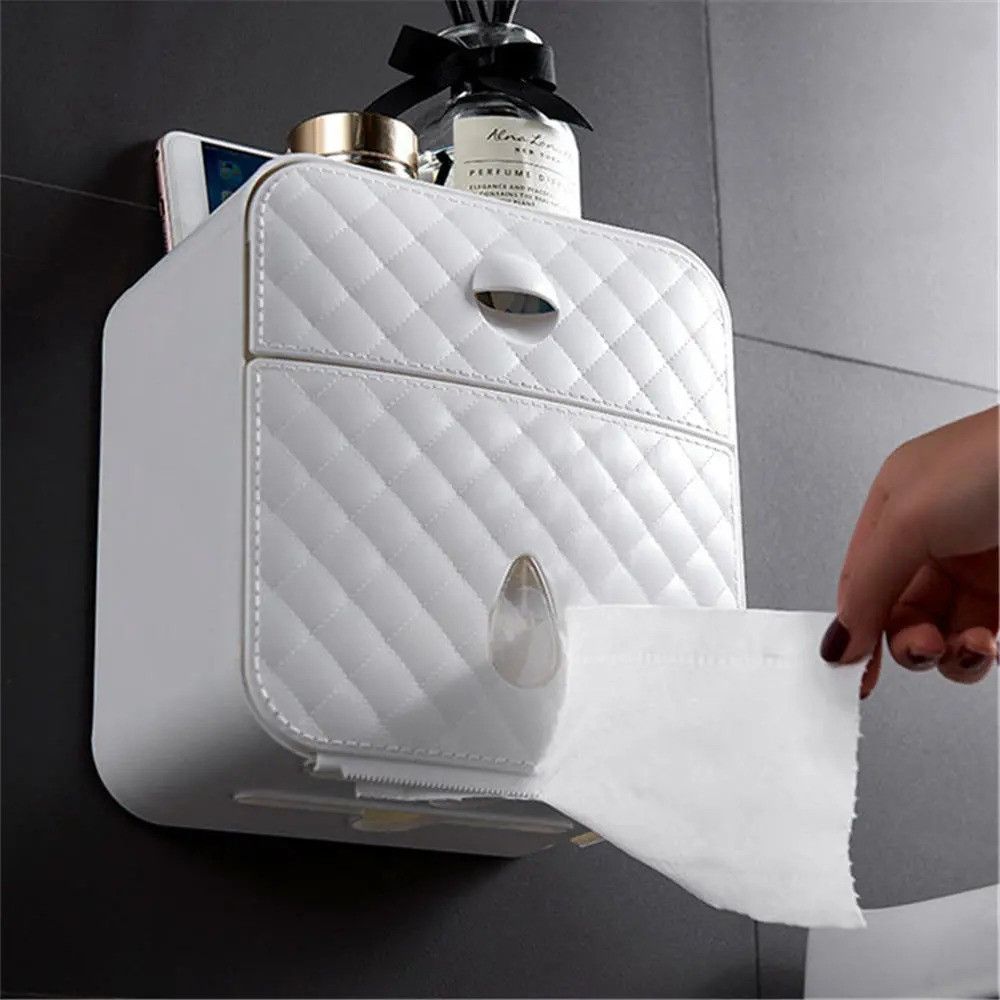 Водоустойчива поставка за тоалетна хартия с рафт и чекмедже - 6