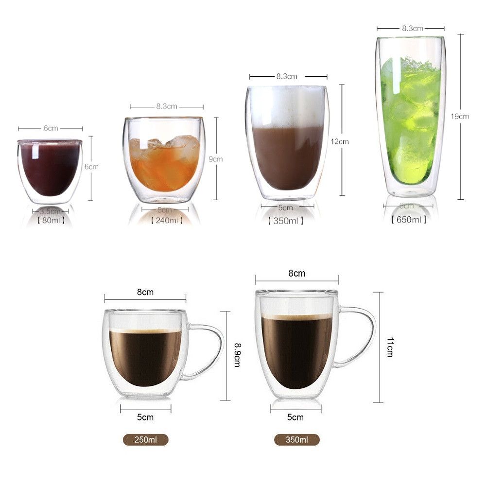 Двустенна стъклена чаша за кафе - 2
