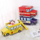 2в1 детска сгъваема кутия за играчки и табуретка "Автобус"