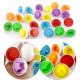 Комплект 12 бр. яйца с кутия - пъзел с различни форми и цветове