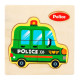 Дървен пъзел Полицейска кола 10.5 х 10.5 см. - модел 3525