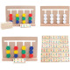 Дървен 4 цветен Логически пъзел с Мемори карти