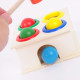 Класическа дървена за играчка за точност с цветни топчета и чукче