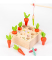 Детски сортер с моркови и въдица за червейчета