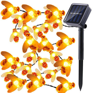 Декоративни лампички за градина със соларен панел Пчели