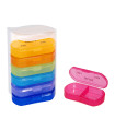 Разноцветни кутии за хапчета с дните от седмицата 7 х 10 см
