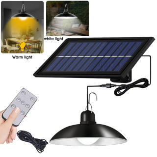Единичен LED соларен полилей - със соларен панел и дистанционно