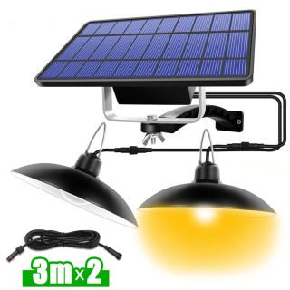 2 броя висяща лампа полилей със соларен панел и дистанционно