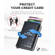 Портфейл за кредитни карти с RFID защита срещу кражба - крокодилска кожа черно