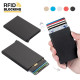 Алуминиев картодържател с RFID защита за безконтактни карти - ЧЕРЕН