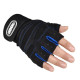 Евтини мъжки ръкавици без пръсти за колоездене или фитнес - със синьо