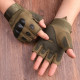 Тактически ръкавици без пръсти, подсилени с протектор - зелен цвят