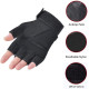 Тактически ръкавици без пръсти с протектор - черен цвят