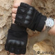 Тактически ръкавици без пръсти с протектор - черен цвят