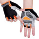 Леки и еластични ръкавици без пръсти за колоездене - черно с оранжево