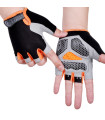 Леки и еластични ръкавици без пръсти за колоездене - черно с оранжево