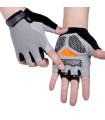Леки и еластични ръкавици без пръсти за колоездене - сив цвят