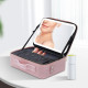 Куфар за грим с огледало и LED осветление - розов цвят