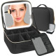 Куфарче за козметика с огледало и LED осветление - черен цвят