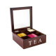 Дървена кутия за чай с 9 отделения - венге