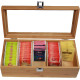 Дървена кутия за чай с 5 отделения