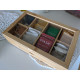 Луксозна кутия за съхранение на чай с 8 отделения и чекмедже