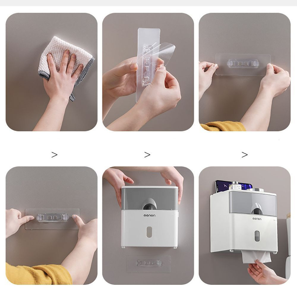 Водоустойчива пластмасова поставка за тоалетна хартия без пробиване