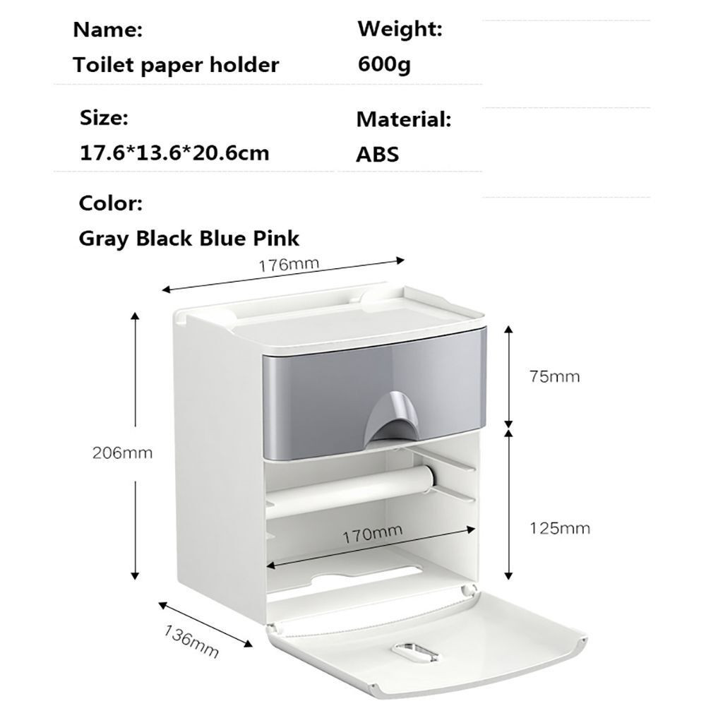 Водоустойчива пластмасова поставка за тоалетна хартия без пробиване