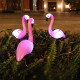 Единична соларна градинска лампа фламинго