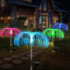 Цветна градинска лампа медуза със соларен панел