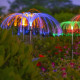 Цветна градинска лампа медуза със соларен панел