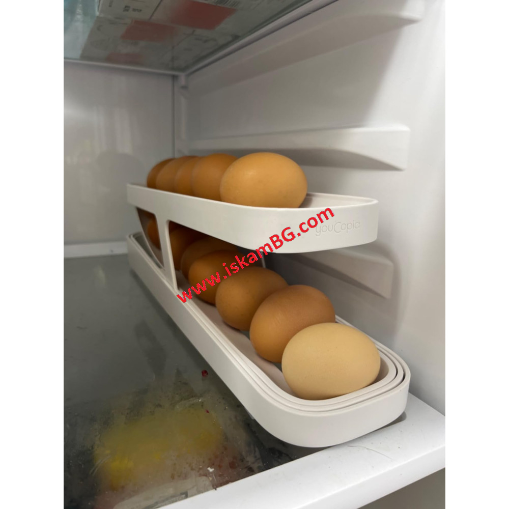 Автоматично превъртаща се поставка за яйца