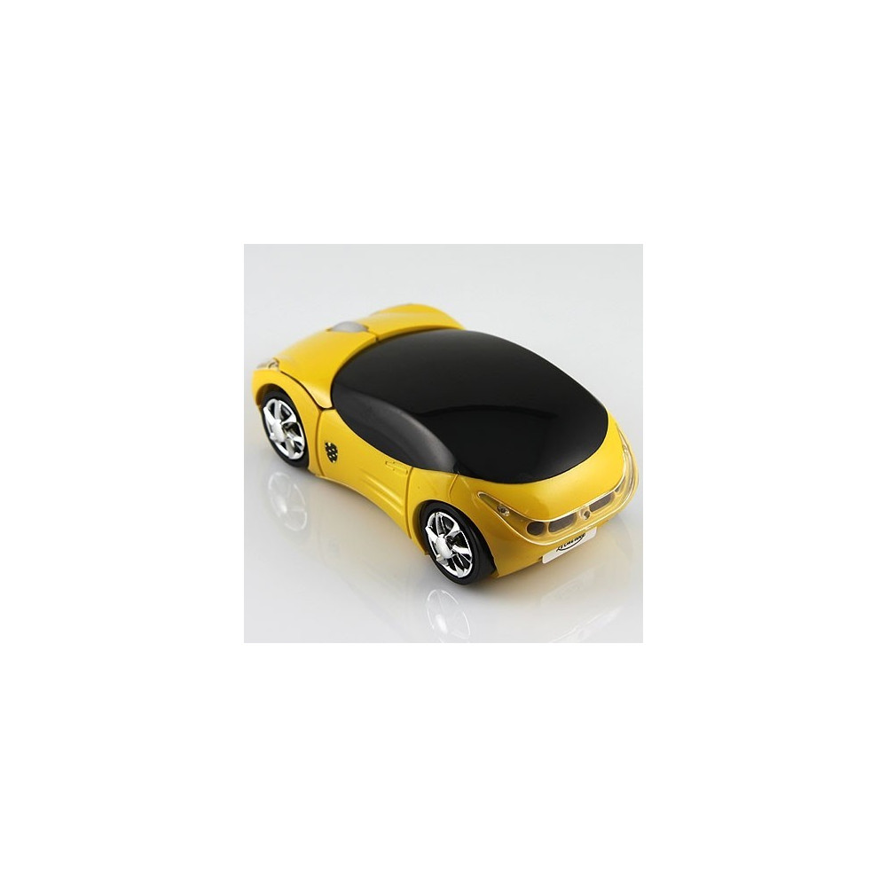 Мишка с форма на кола ферари - жълта