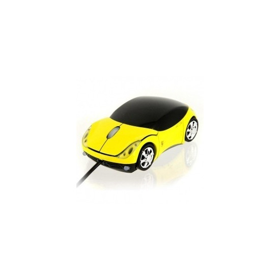 Мишка с форма на кола ферари - жълта