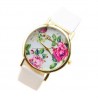 Дамски часовник с цветя Geneva - Бял