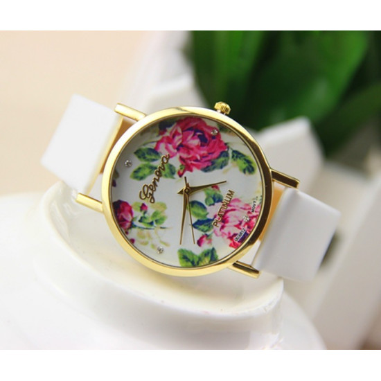 Дамски часовник с цветя Geneva