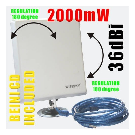 Външна антена за безжичен интернет WiFiSKY 2000mW