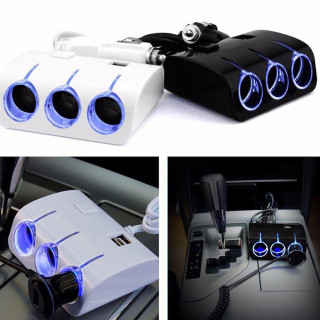 120W 12/24V - 3 разклонения за запалка + 2бр. USB