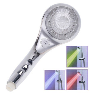 Светеща душ слушалка с копче за изклюване